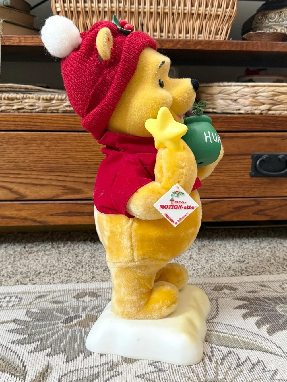 90s Vintage Disney Winnie the Pooh Animated Christmas Decor Telco Motion-ettes